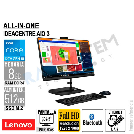 All-in-One Lenovo IdeaCentre3 24IAP7 23.8" FHD Intel Core i5-12450H