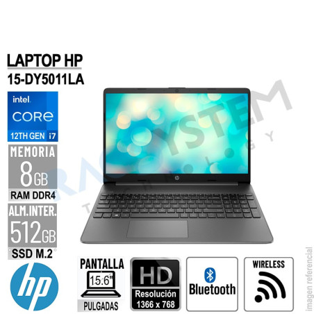 Laptop HP 15-dy5011la 15.6" HD Intel Core i7-1255U RAM 8GB-DDR4