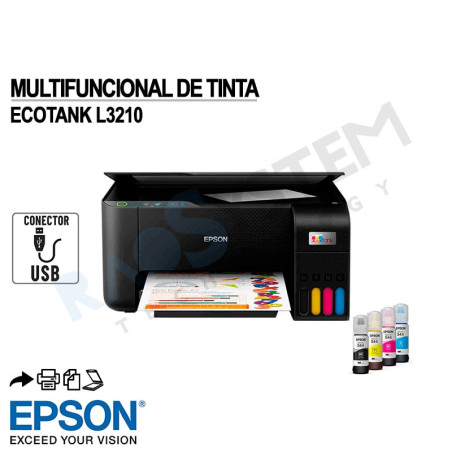 Multifuncional de tinta Epson EcoTank L3210 C11CJ68301 USB