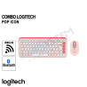 Combo Teclado Logitech + Mouse POP ICON Rosado Bluetooth / Wireless