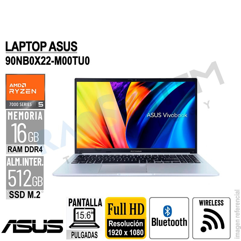 Laptop Asus VivoBook 15 15.6" FHD AMD Ryzen R5-7430U RAM 16GB-DDR4