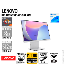 AIO Lenovo IdeaCentre AIO 24ARR9, 23.8" FHD IPS AMD Ryzen 5 7535HS 8GB DDR5 con Windows 11