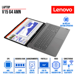 Laptop Lenovo V15 G4 AMN 15.6" FHD AMD Ryzen 3 7320U 8GB-LPDDR5