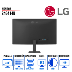 Monitor Gamer LG 24" UltraGear Plano FHD IPS HDMI / DISPLAYPORT