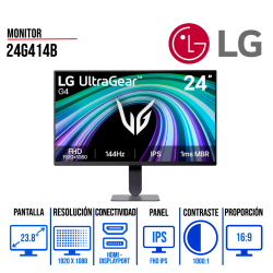 Monitor Gamer LG 24" UltraGear Plano FHD IPS HDMI / DISPLAYPORT