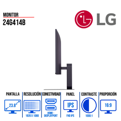 Monitor Gamer LG 24" UltraGear Plano FHD IPS HDMI / DISPLAYPORT