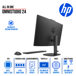 AIO HP OMNISTUDIO 24-CU0053LA 23.8" FHD UWVA IPS, INTEL CORE 5 120U, 8GB DDR5, 512GB SSD M.2 SIN SISTEMA OPERATIVO