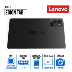TABLET LENOVO LEGION TAB, 8.8"  SNAPDRAGON 8 GEN 3, 12 GB LPDDR5x, 256 GB UFS 4.0