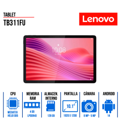 TABLET LENOVO TB311FU 10.1", MEDIATEK HELIO G85, 4 GB LPDDR4x, 128 GB