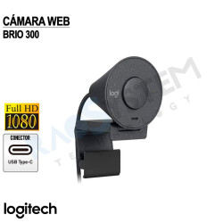 Cámara Logitech Brio 300 Full HD 1080P USB-C Black 960-001413